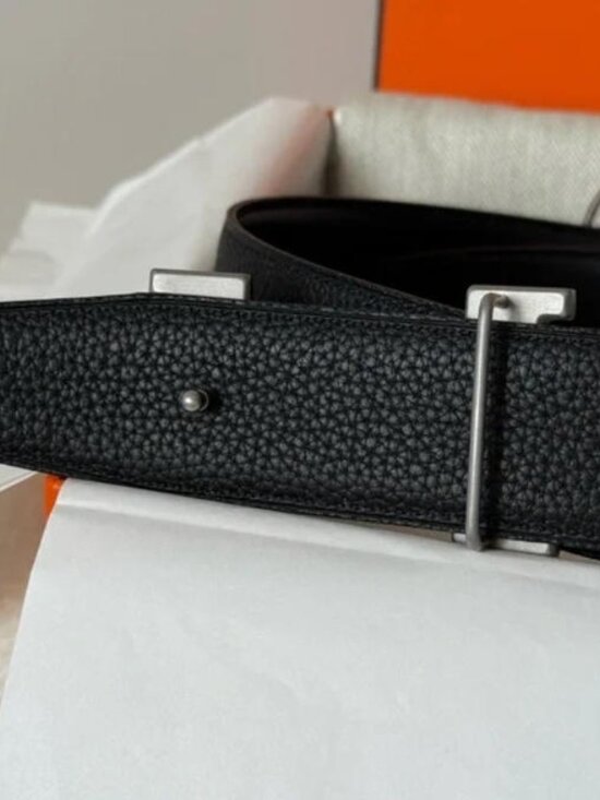 Hermès Black Reversible Belt 95cm - New with Box main image 6